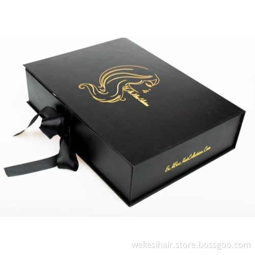Custom Logo Print Wallet Box Gift Set Belt Jewelry Boxes Orange Pack Drawer Box Packaging For Hair Extension Beauty Hair Package